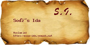 Soós Ida névjegykártya